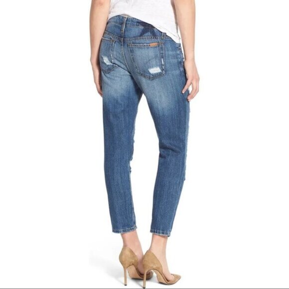 Revolve Joe's Jeans Jeans Straight leg Billie Slim Crop Distressed Denim Size 28 - Picture 15 of 15